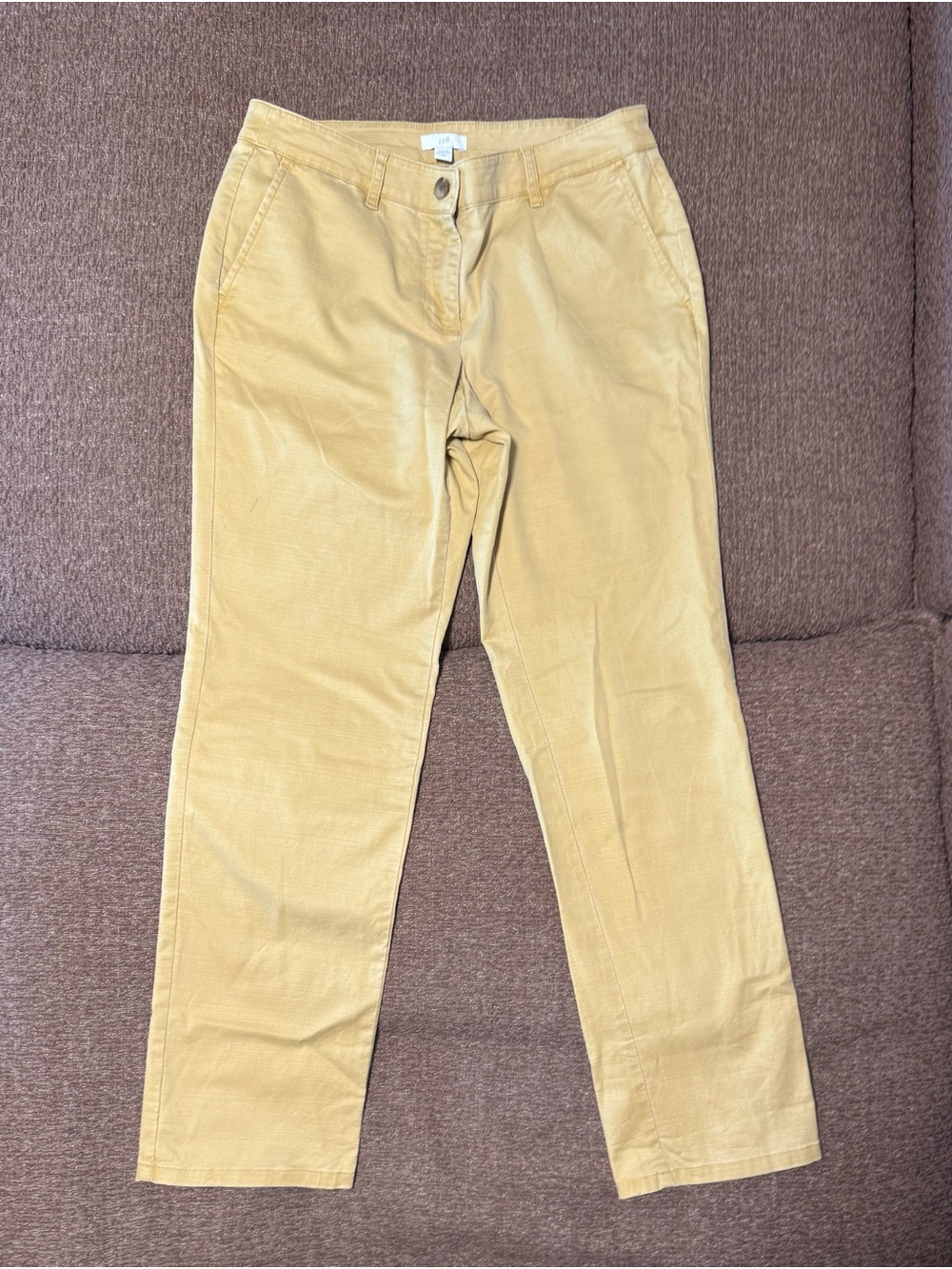 J. Jill 4 Petite Butter Yellow Pants Straight Leg Cropped Casual size